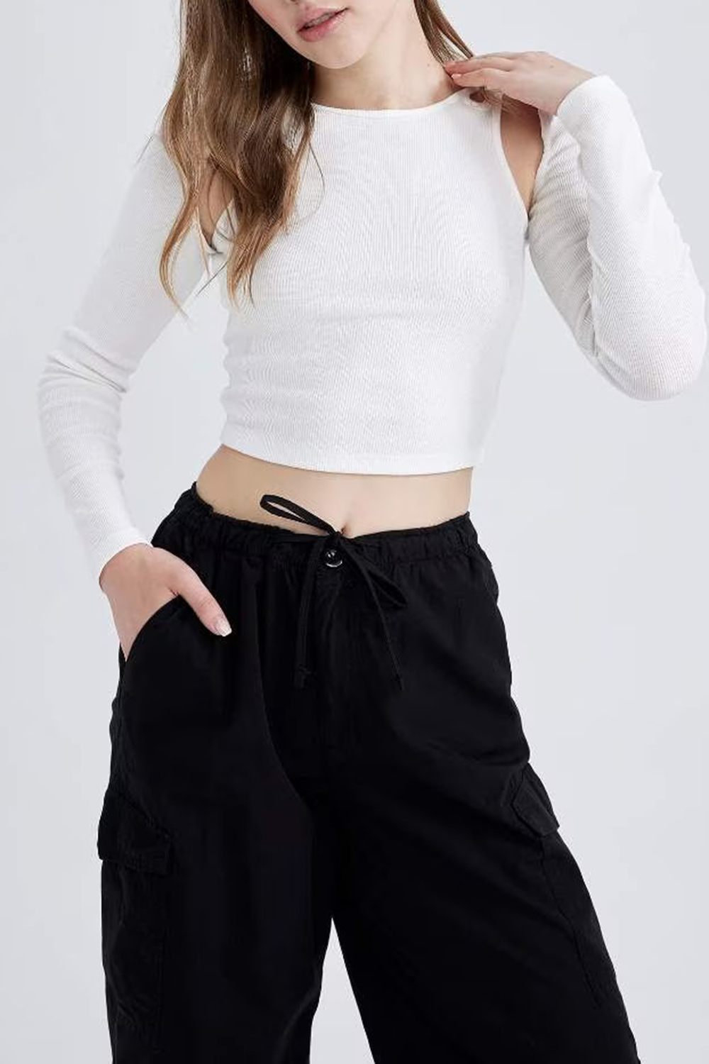 Slim Fit Camisole Long Sleeve T-Shirt