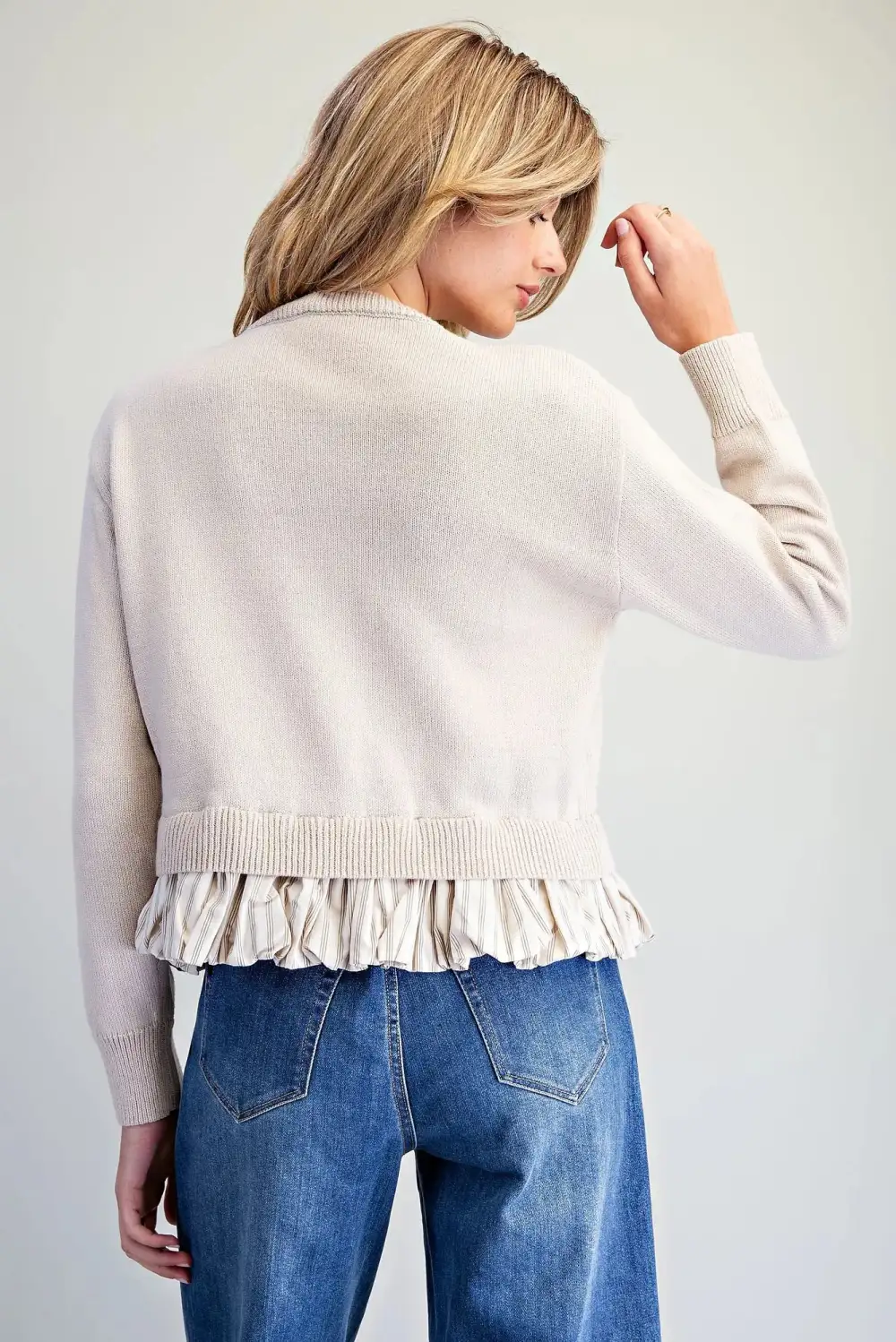 Ruffle Twofer Cardigan