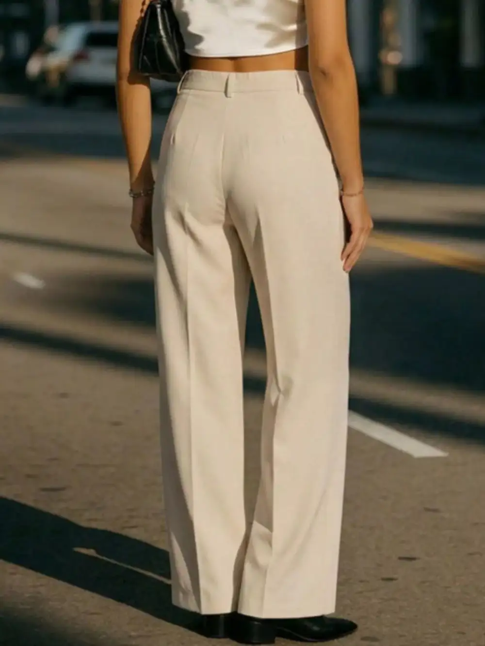 High Waist Wide Leg Pleated Pants