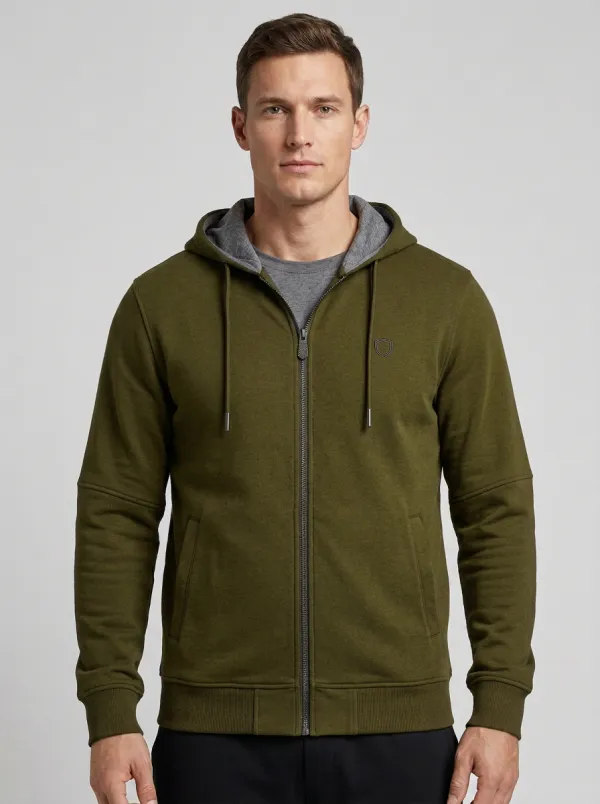 Everyday Zip-Up Hooded Profile Men's Sport Jacket