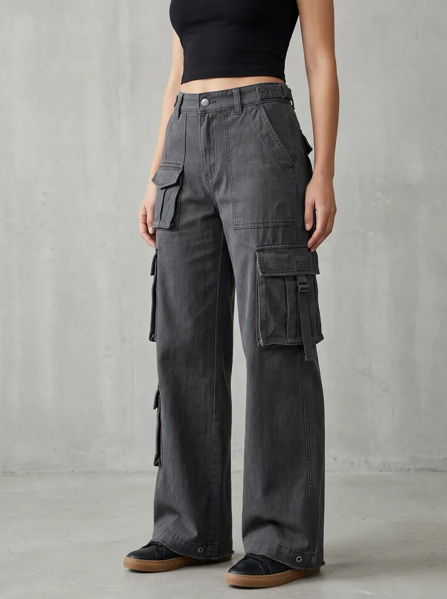 Signature Utility Style Multi Pocket Utility Look Women's Multi Pocket Cargo Pants