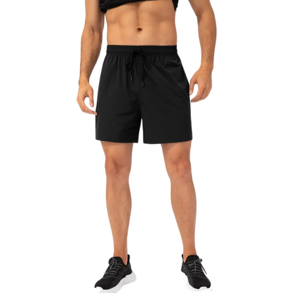 Relaxed Drawstring Elastic-Waist Side-Pocket Lightweight Men's Athletic Shorts