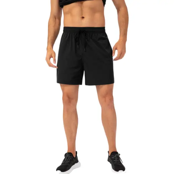 Relaxed Drawstring Elastic-Waist Side-Pocket Lightweight Men's Athletic Shorts
