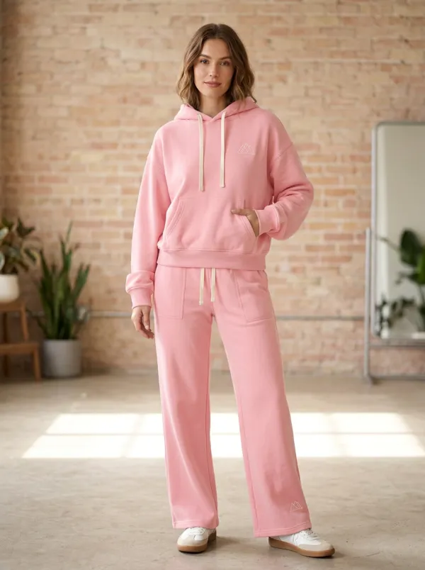 Women's Mountain Lover Minimalist Logo Printed Hoodie Sweatpants Set