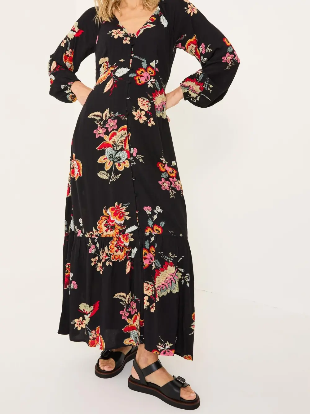 Black Emma Midi Dress