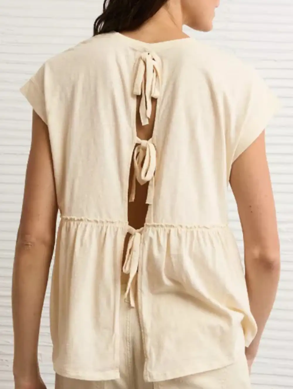 Babydoll Style Thin Top With Back Tie