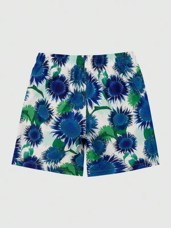 Men's Sunflower Print Swim Trunks