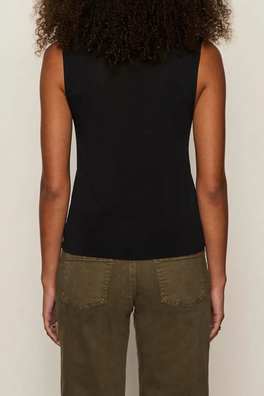 Button Front Fitted Lightweight Tank Top