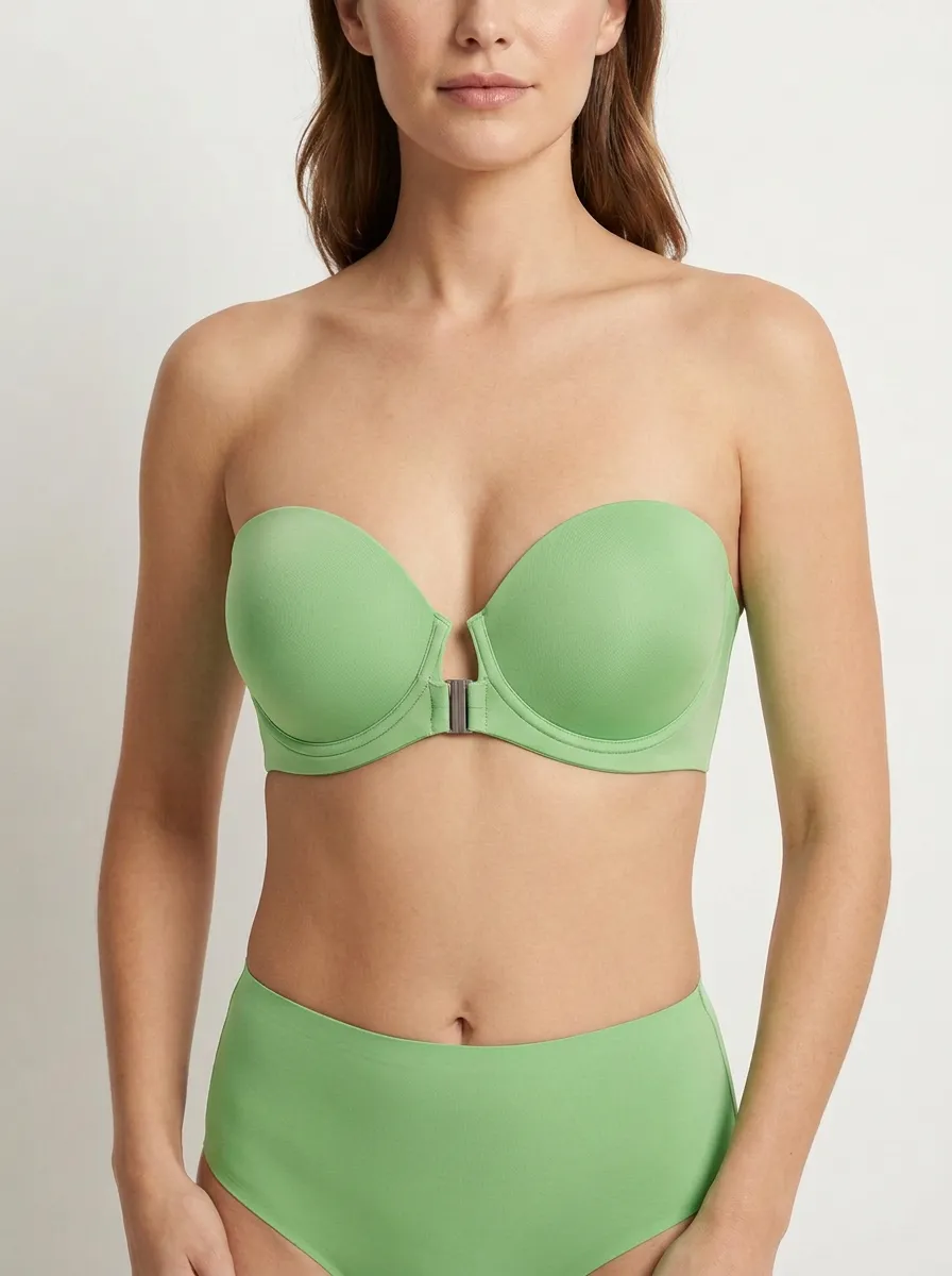 Women's Bandeau-Style Molded-Cup Front-Closure Strapless Bra
