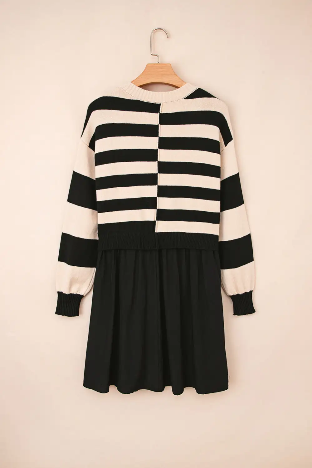 Striped Knit High Waist Sweater Dress