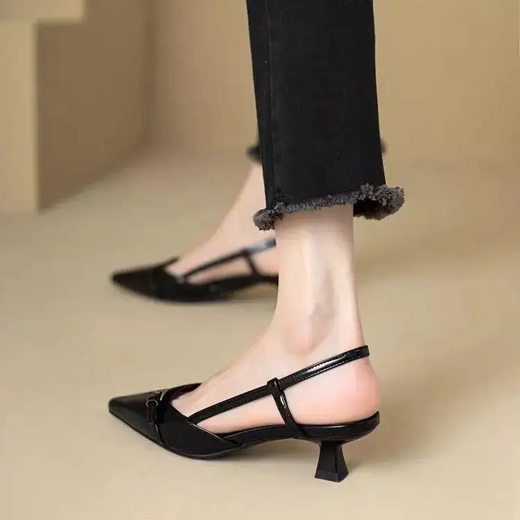 Leather Pointed-Toe Pumps