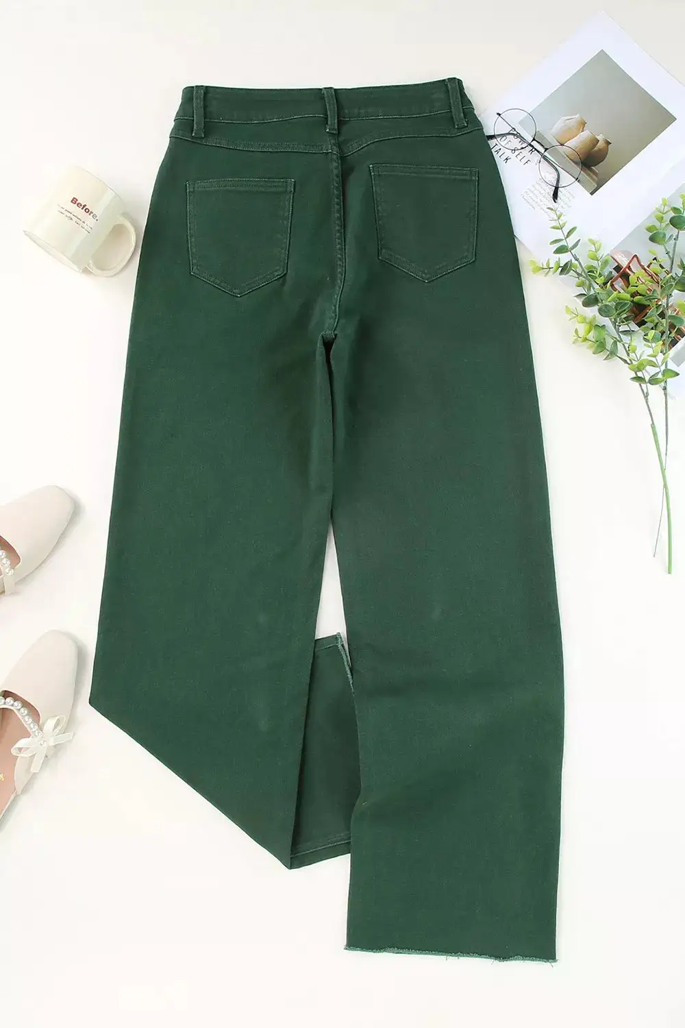 Clean Raw Hem Denim Jeans