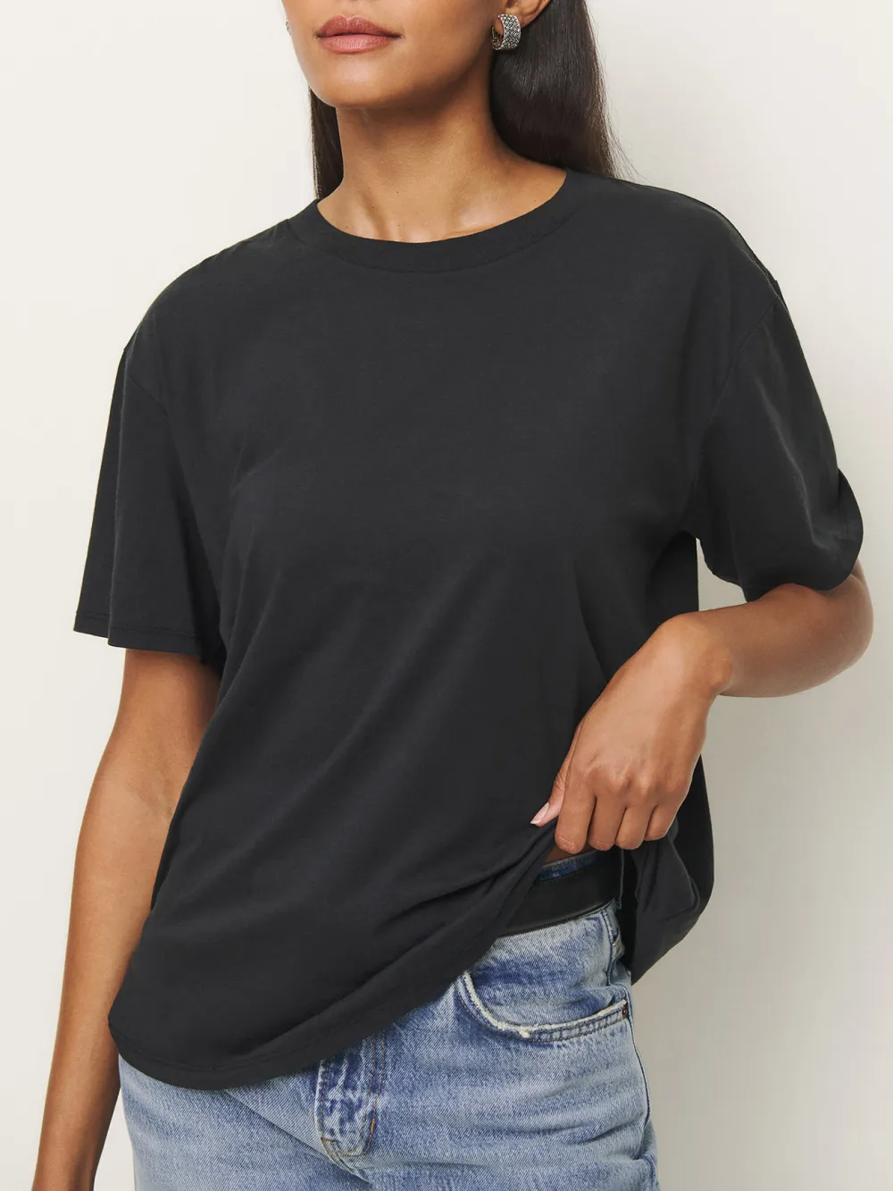 Relaxed Fit Cotton Crew Neck Tee