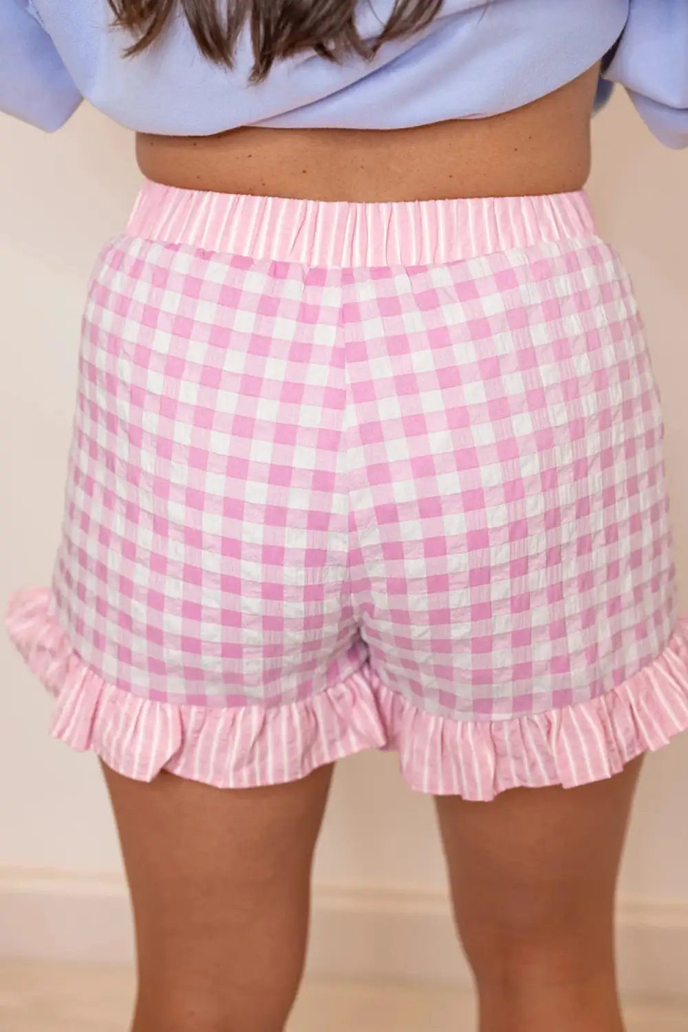 Classic Cotton Gingham Plaid Casual Shorts