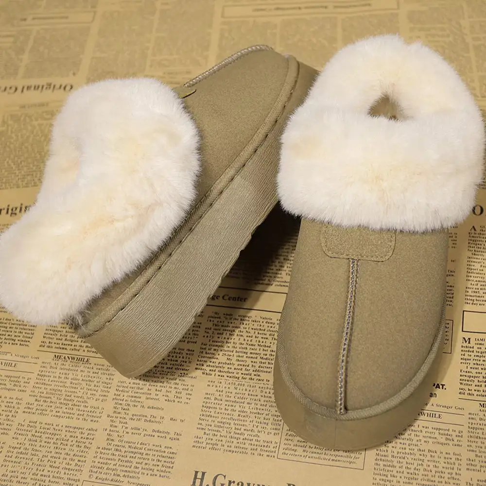 Fuzzy Platform Ankle Boots