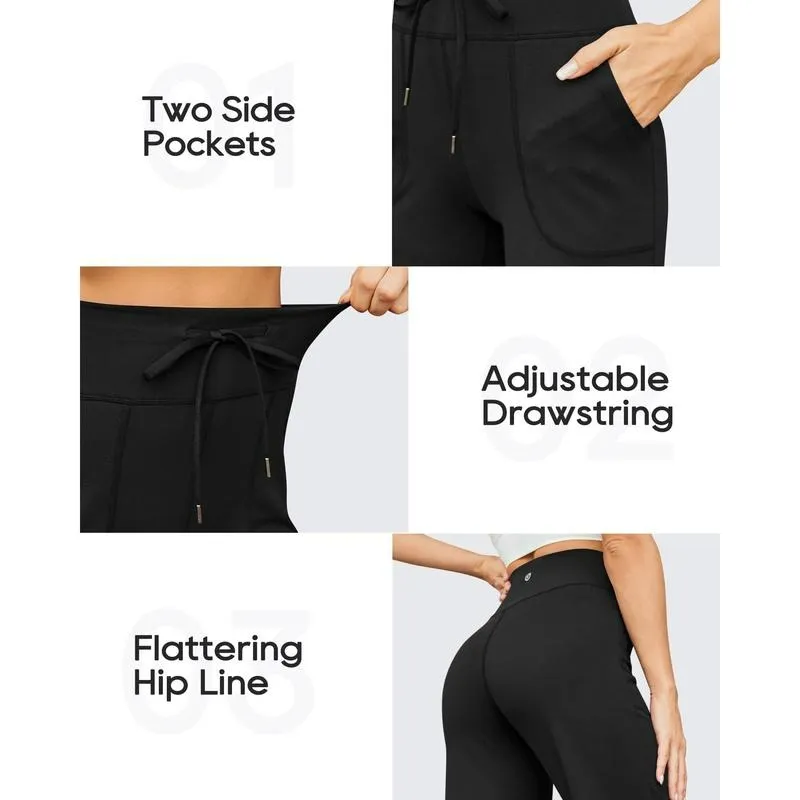 Wide Leg Pants for Women Yoga Pants High Waist Sweatpants with Pockets Stretch Lounge Pants Comfy Workout Athletic Wear Fitness Apparel Outdoorfun
