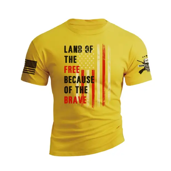 LAND OF THE FREE BECAUSE OF THE BRAVE GRAPHIC TEE