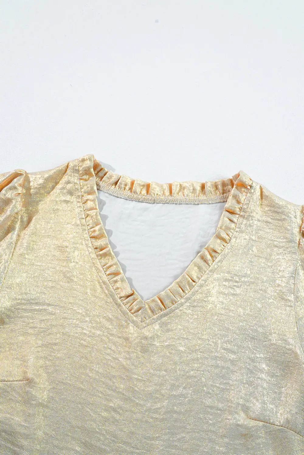 Layered Velvet Frilled Puff Sleeve Blouse
