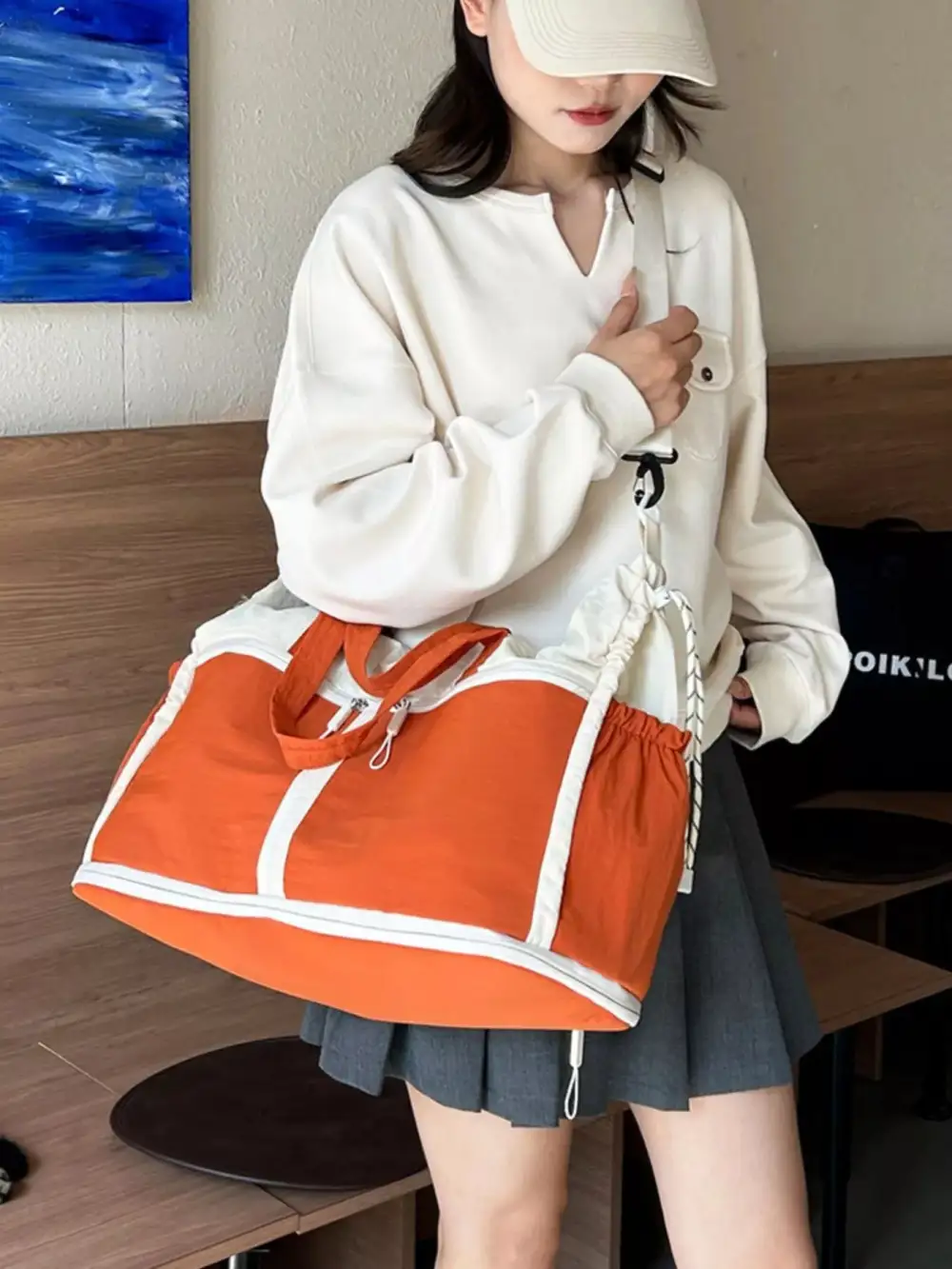 Color-block Travel Duffel Bag