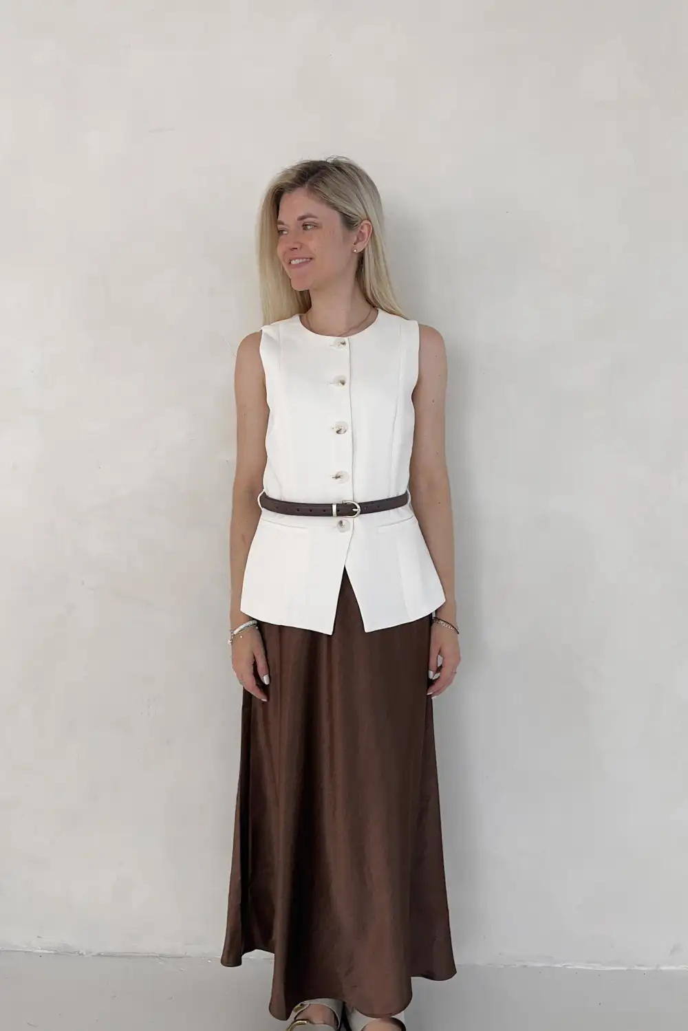 Pull On Soft Satin Skirt