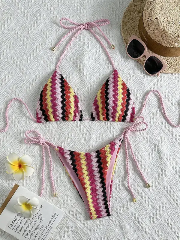 Knitted String Bikini Swim Set