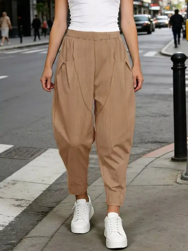 Plus Size Elastic Waist Harem Pants