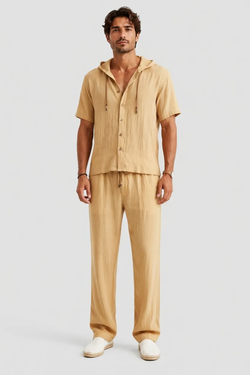 Men's Fashion Linen Two-Piece Set