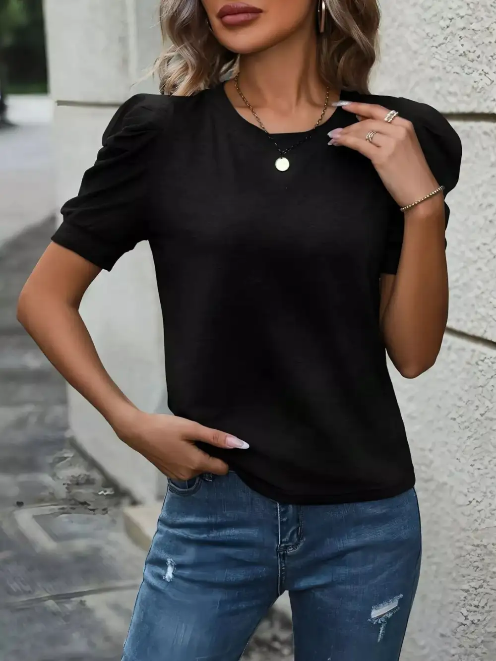 Puff Sleeve T Shirt