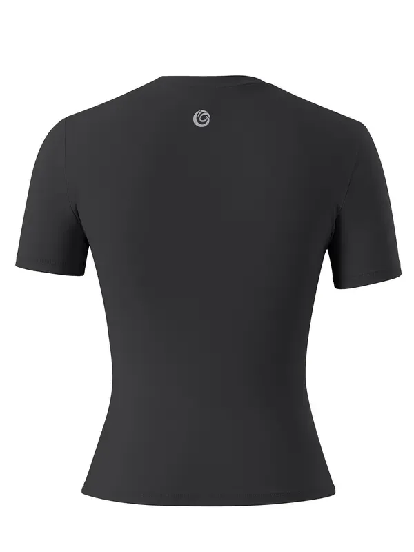 Women'S Solid Round Neck Tee & High Waist Biker Shorts Tracksuit Set, Crew Neck Short Sleeve T-Shirt & Skinny Shorts, Gym Clothes, Tracksuits For Ladies, Casual Sportswear For Indoor Outdoor Wear, Gym