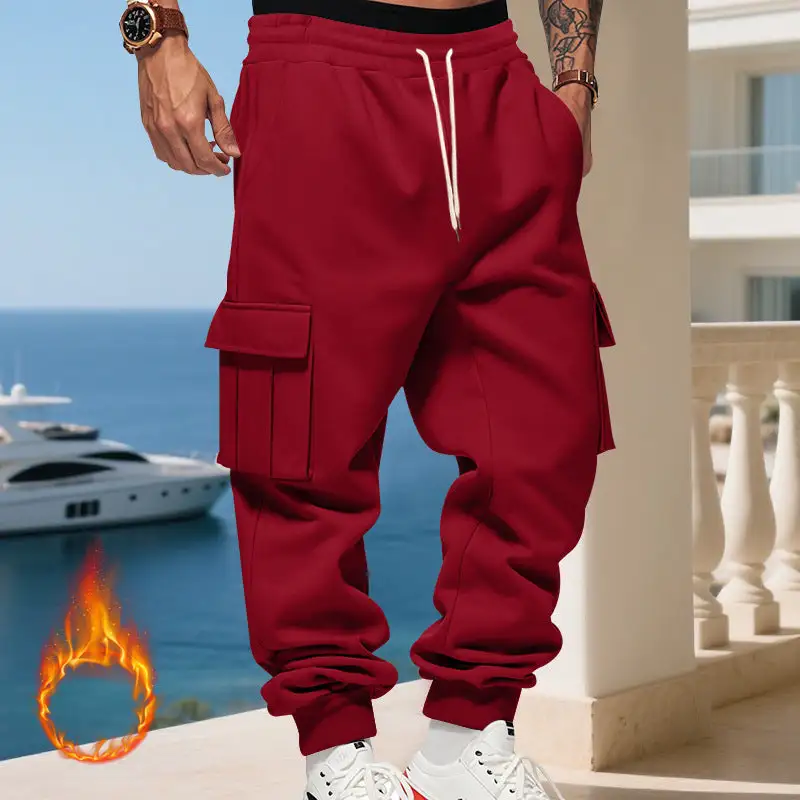 Men's  Thermal Cargo Pants Pockets Leg Cargo Pants