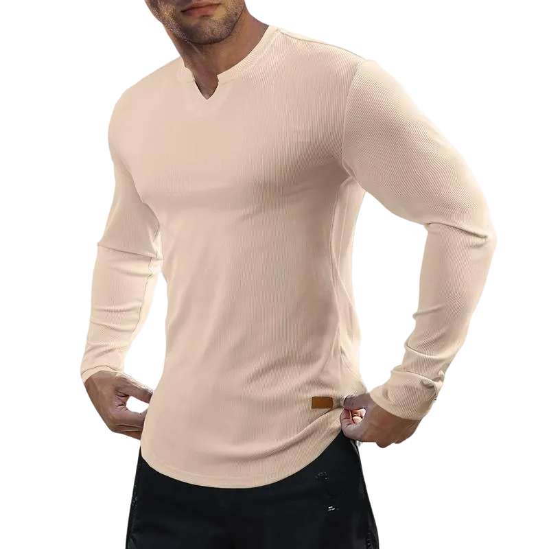 Men's solid color casual slim fit T-shirt