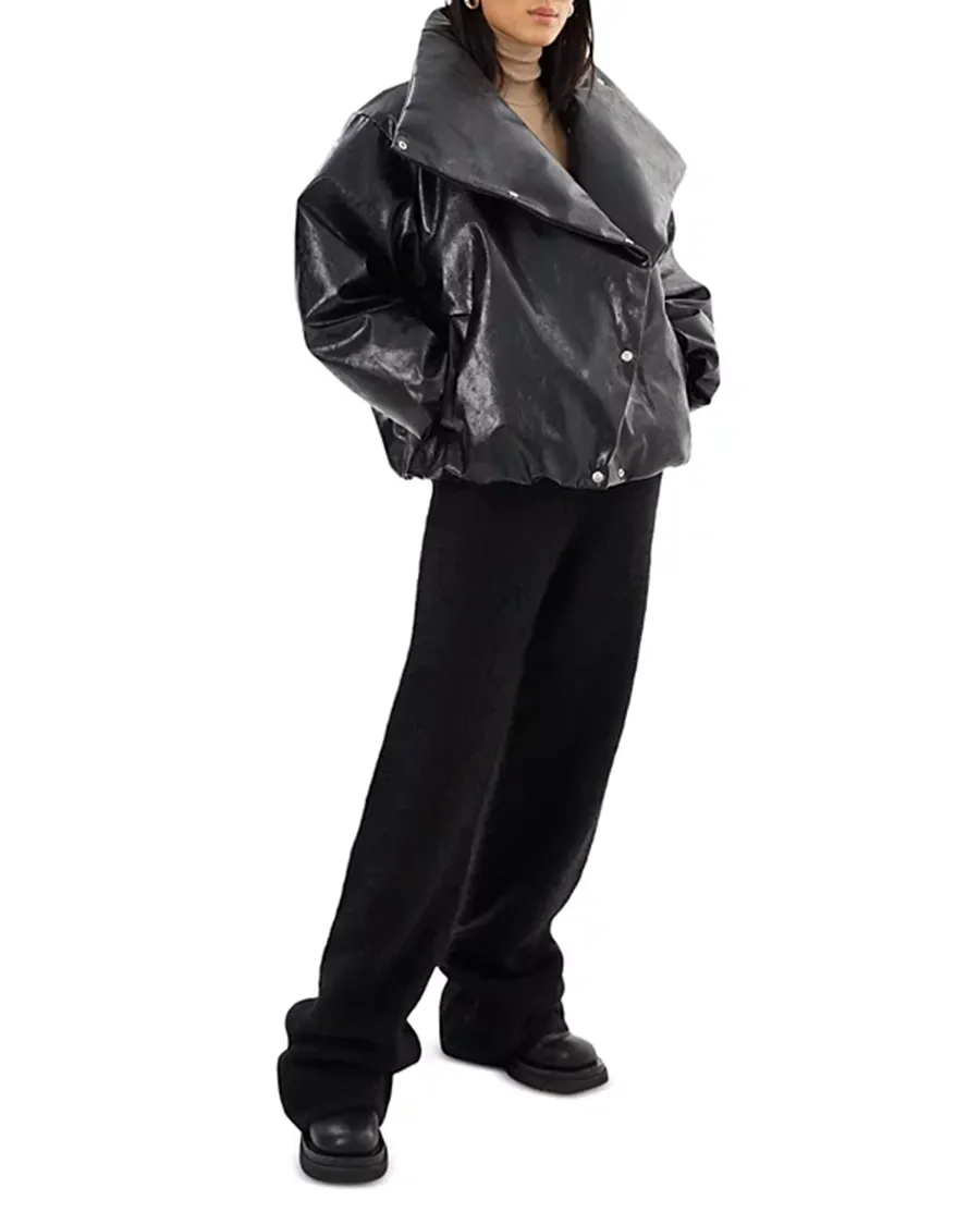 Asymmetric Faux Leather Jacket