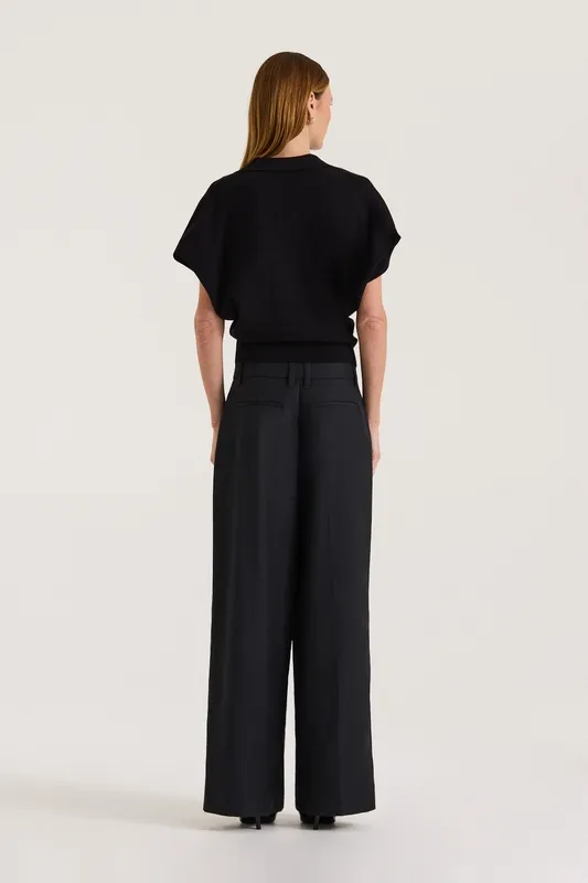 Black Relaxed Low-Rise Trouser