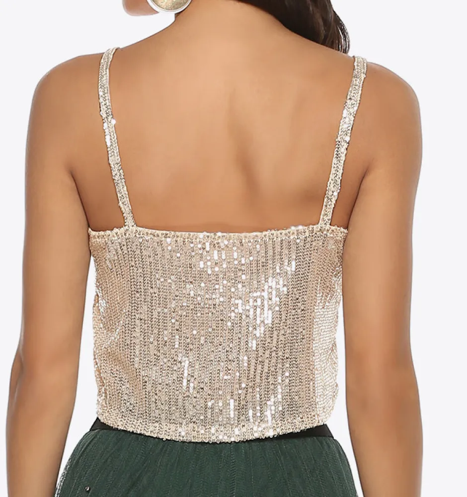 Sequin Cropped Cami