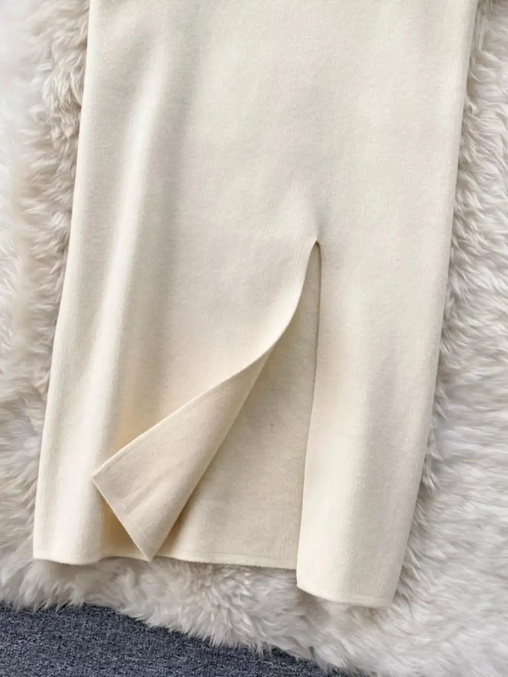 Slit Knit Midi Skirt