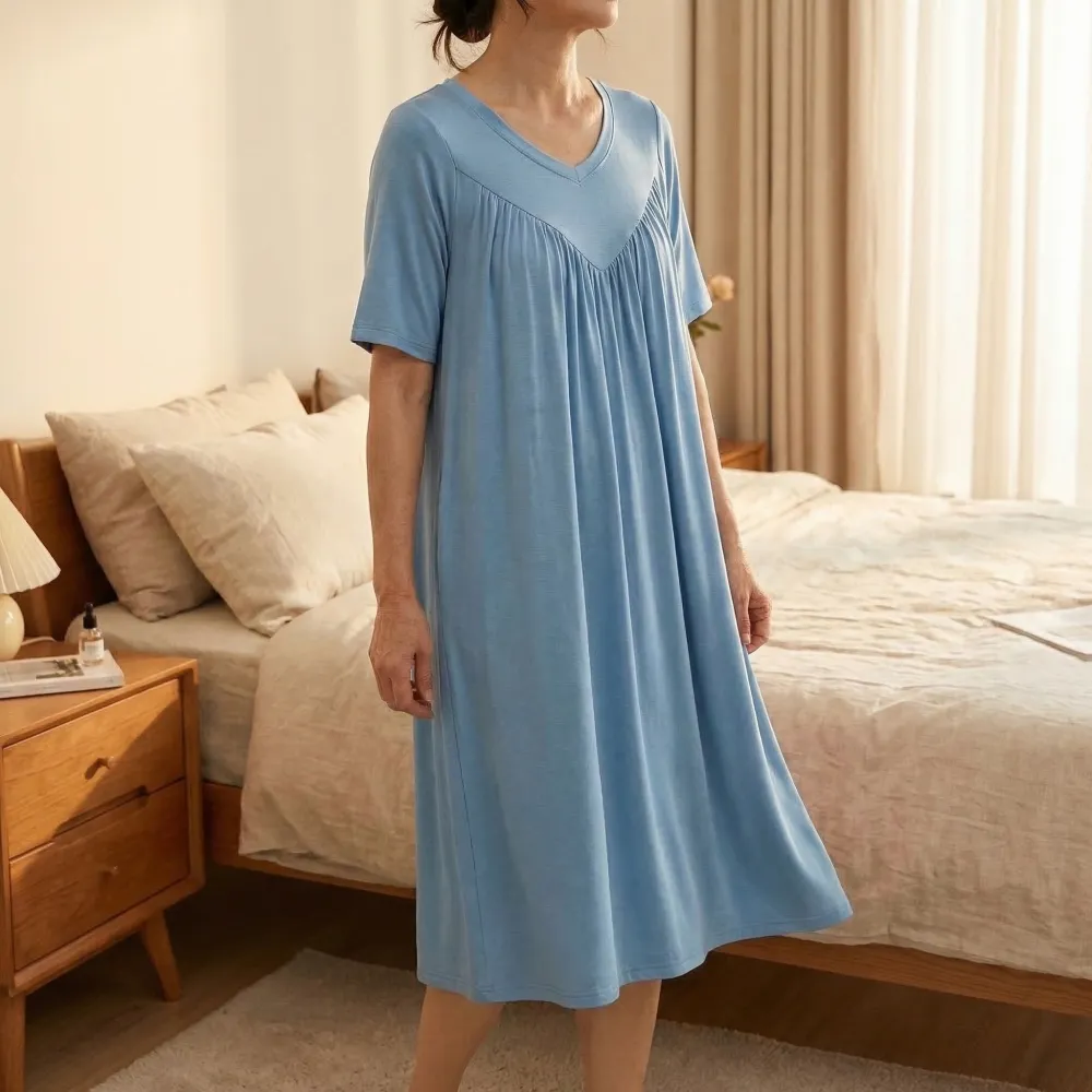 Breathable Modal Sleep Midi Dress