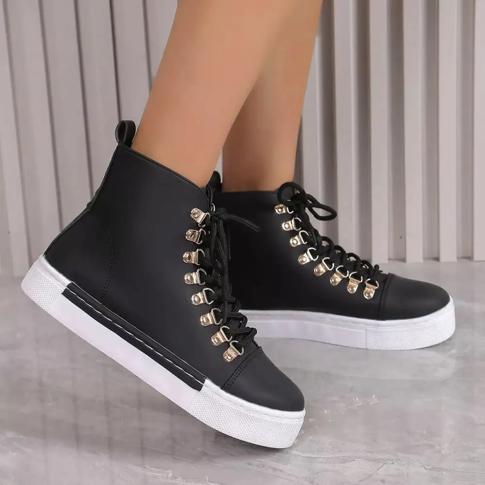Lace-Up Platform Sneakers