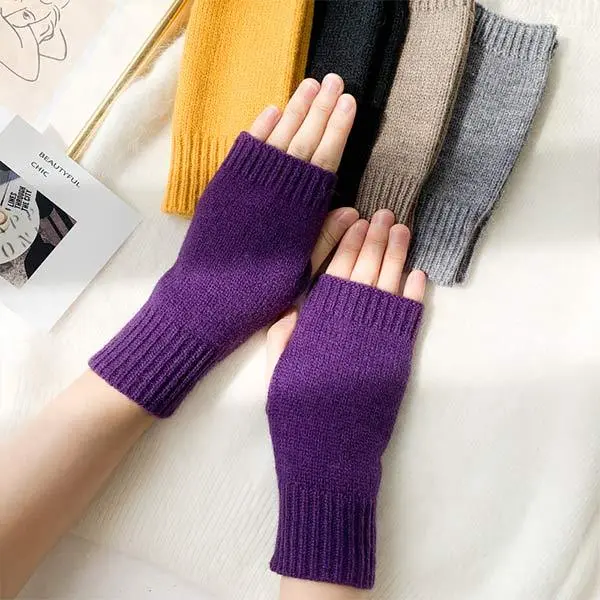 Women'S Knit Fingerless Gloves 87224550C