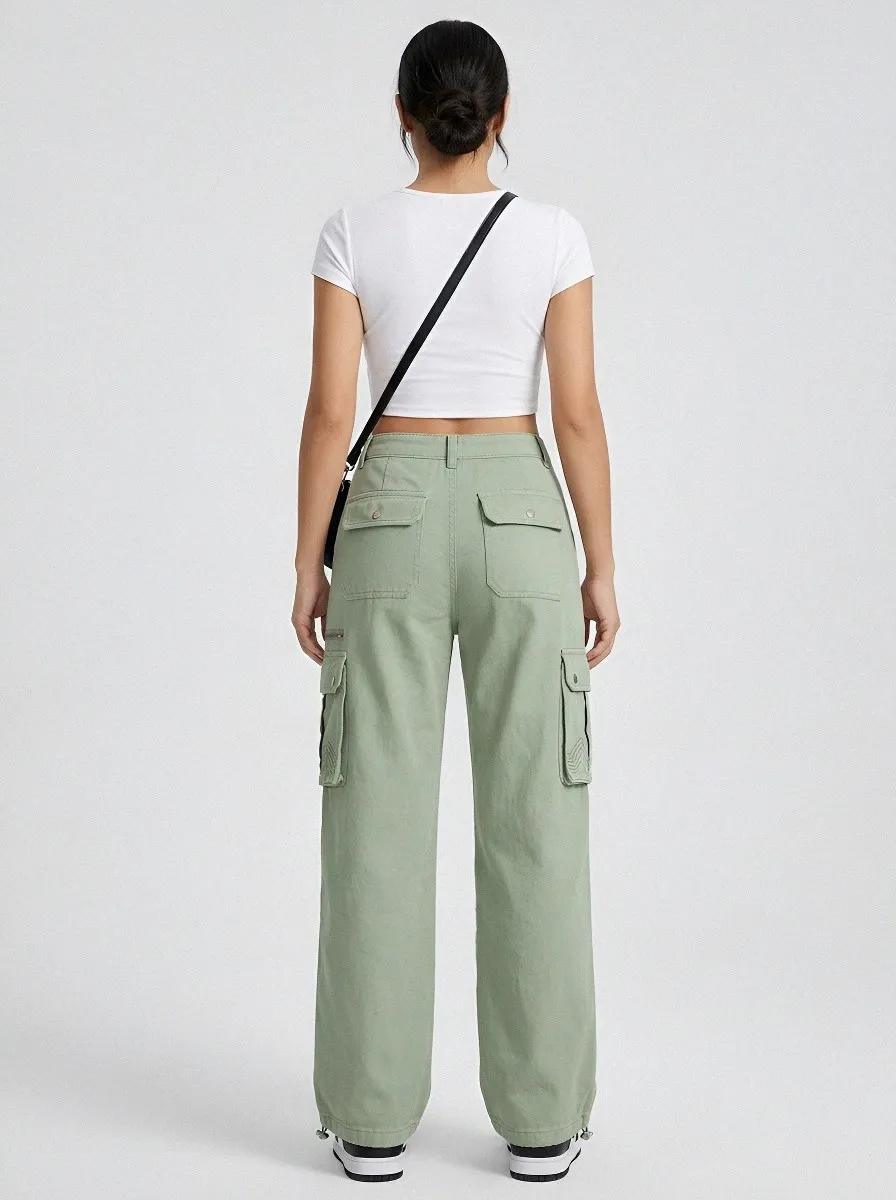 Functional Embroidered Detail Multi Pocket Collection Women's Multi Pocket Cargo Pants