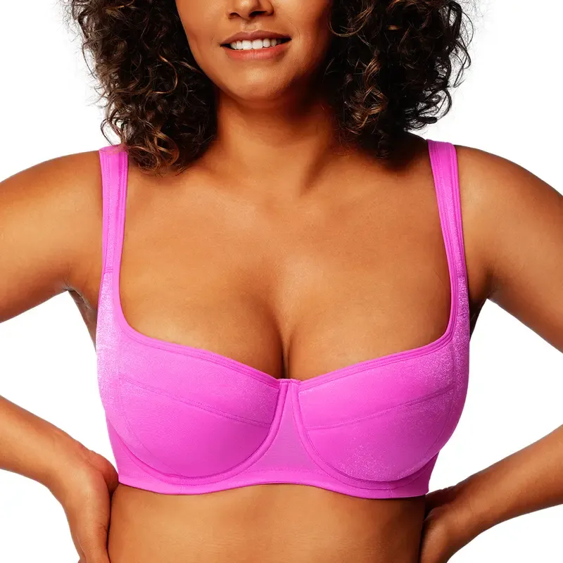 Women‘s Starry Night Lightly Padded Lightly Lined Demi Plus Size Balconette Bra