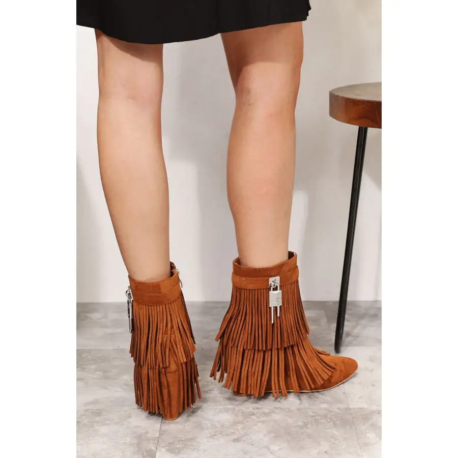 Classic Legend Women S Tassel Wedge Heel Ankle Booties