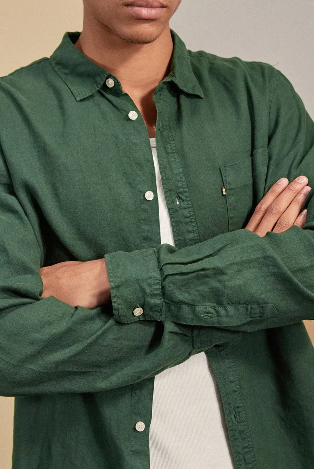 Hampton Linen Shirt-Ash grey