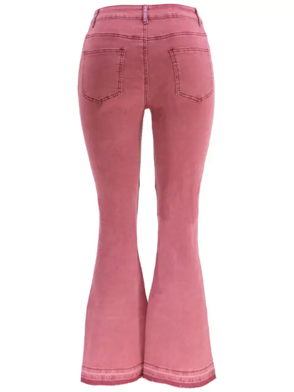 Flare Leg Washed Denim Jeans