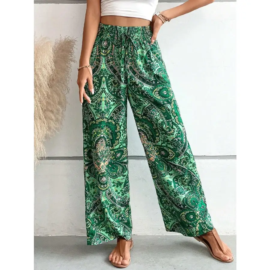 Soft Printed Wide Leg Pants