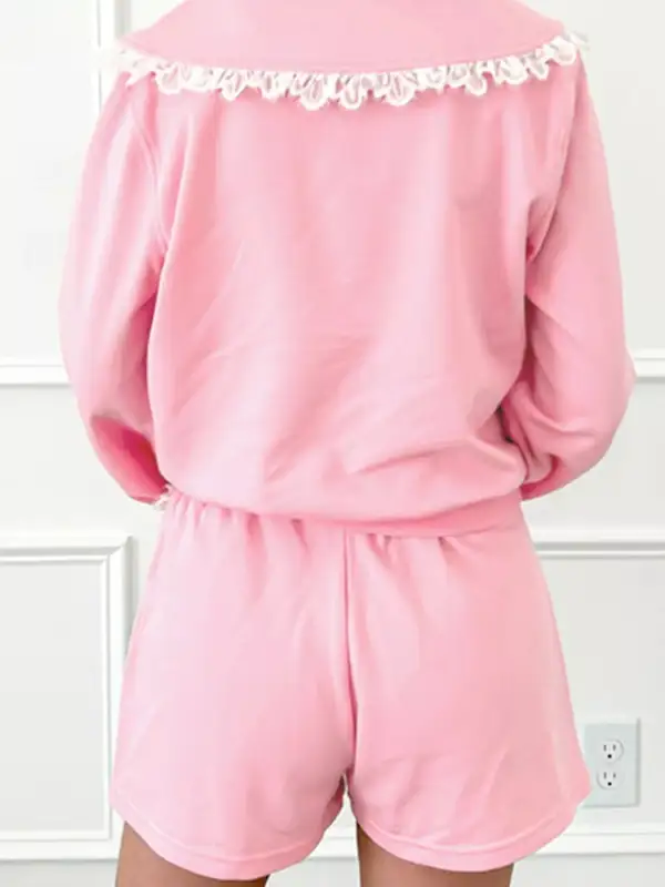 Lace Cotton Blend Coordinated Set