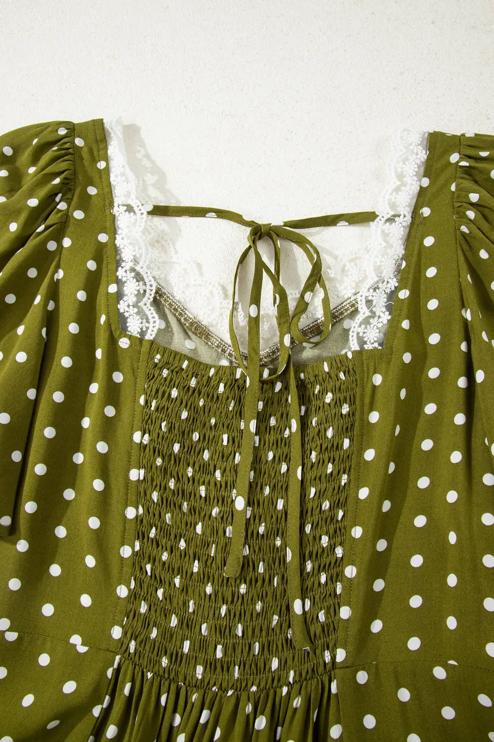 Polka Dot Printed Smocked Maxi Dress