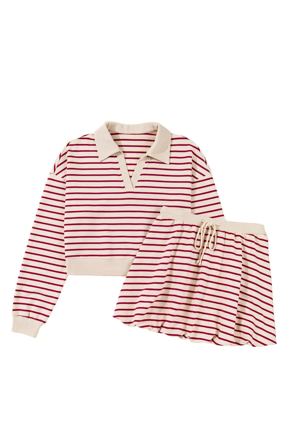 Practical Collared Cropped Detail Coordinated Set