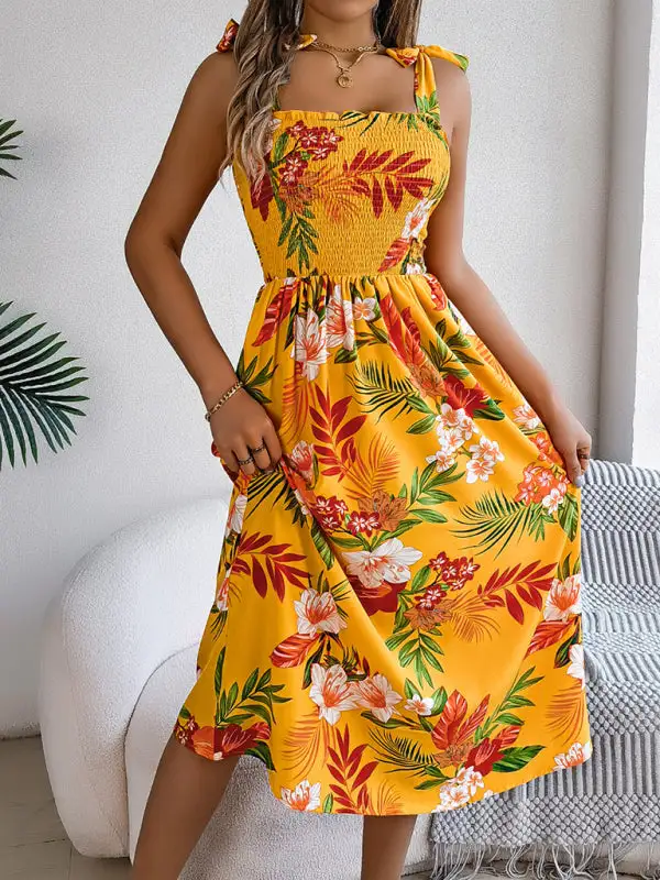 Minimal Collared Printed Dress