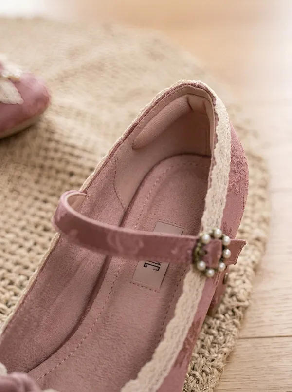 Lace Pearl Floral Women's Bavarian Occasion Heels