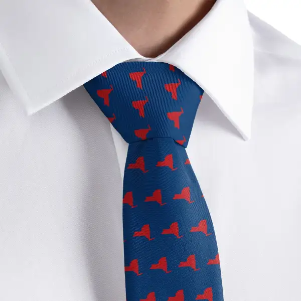 Modern Outline Emblem Texture Necktie